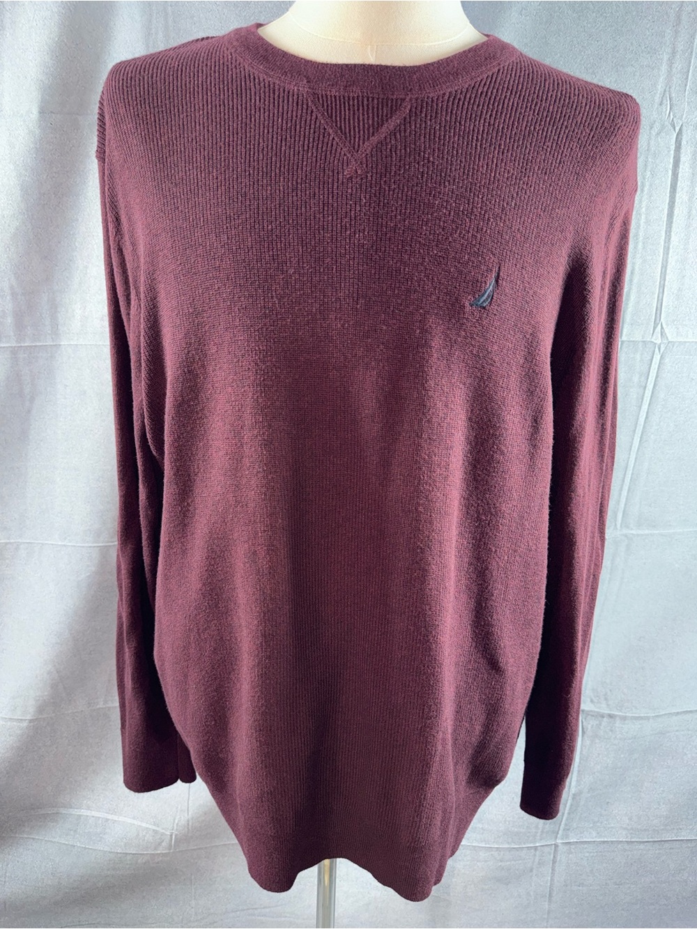 2911-Nautica Men's Crewneck Sweater in Wine